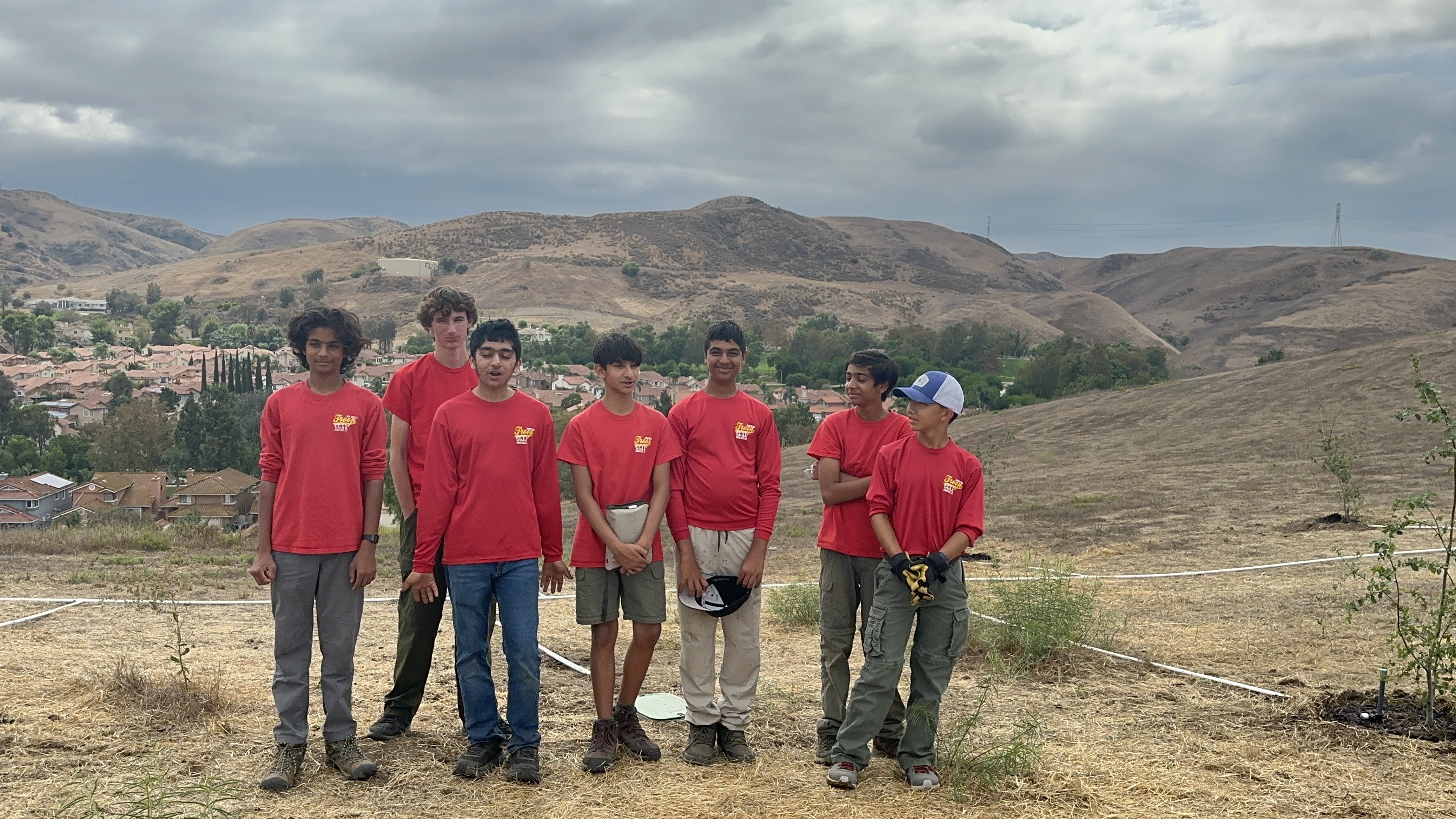 Aarav with volunteers